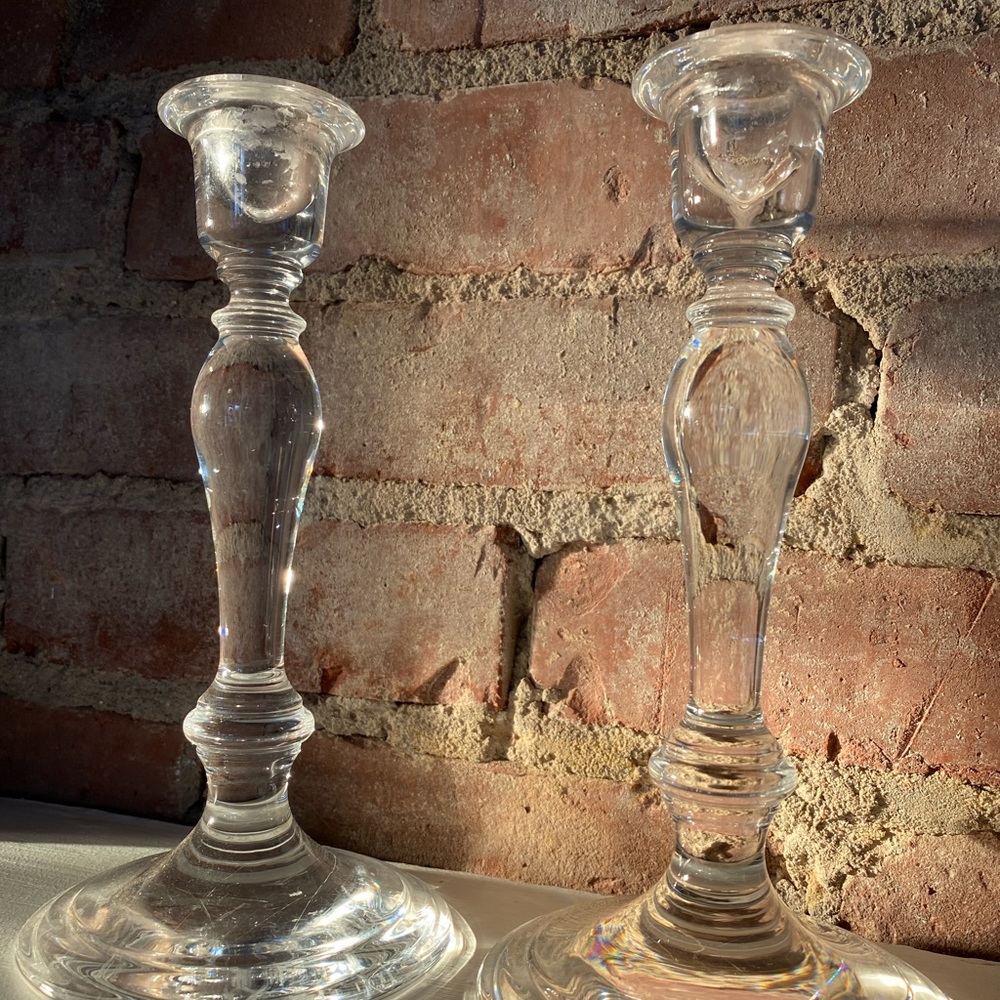 Tiffany & Co. Glass Candlestick Holders